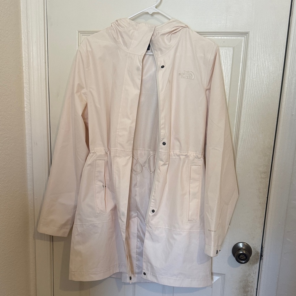 The North Face Women's Light Cream Hooded Rain Coat